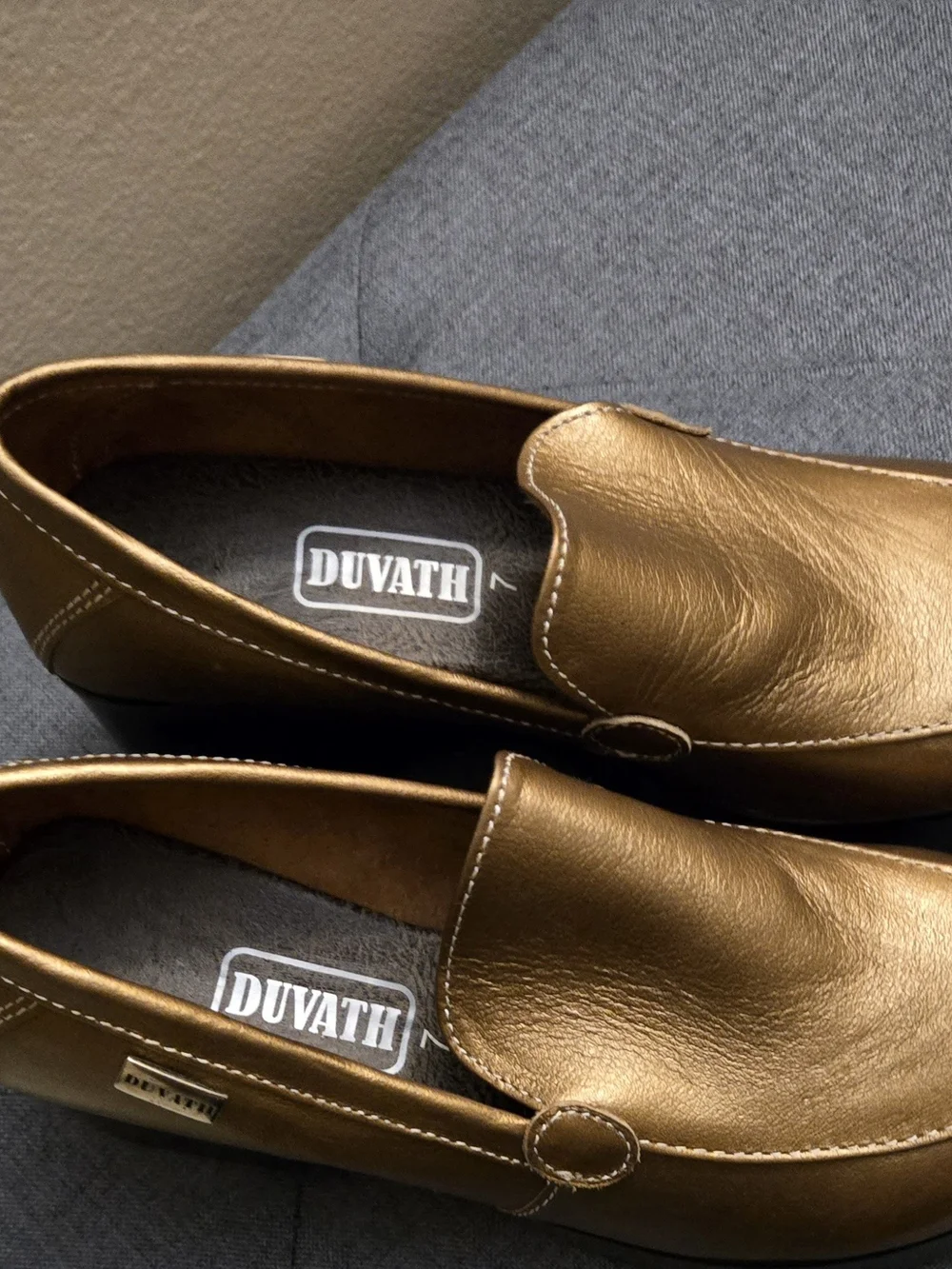 Slip-On Men's Loafers in Metallic Brown